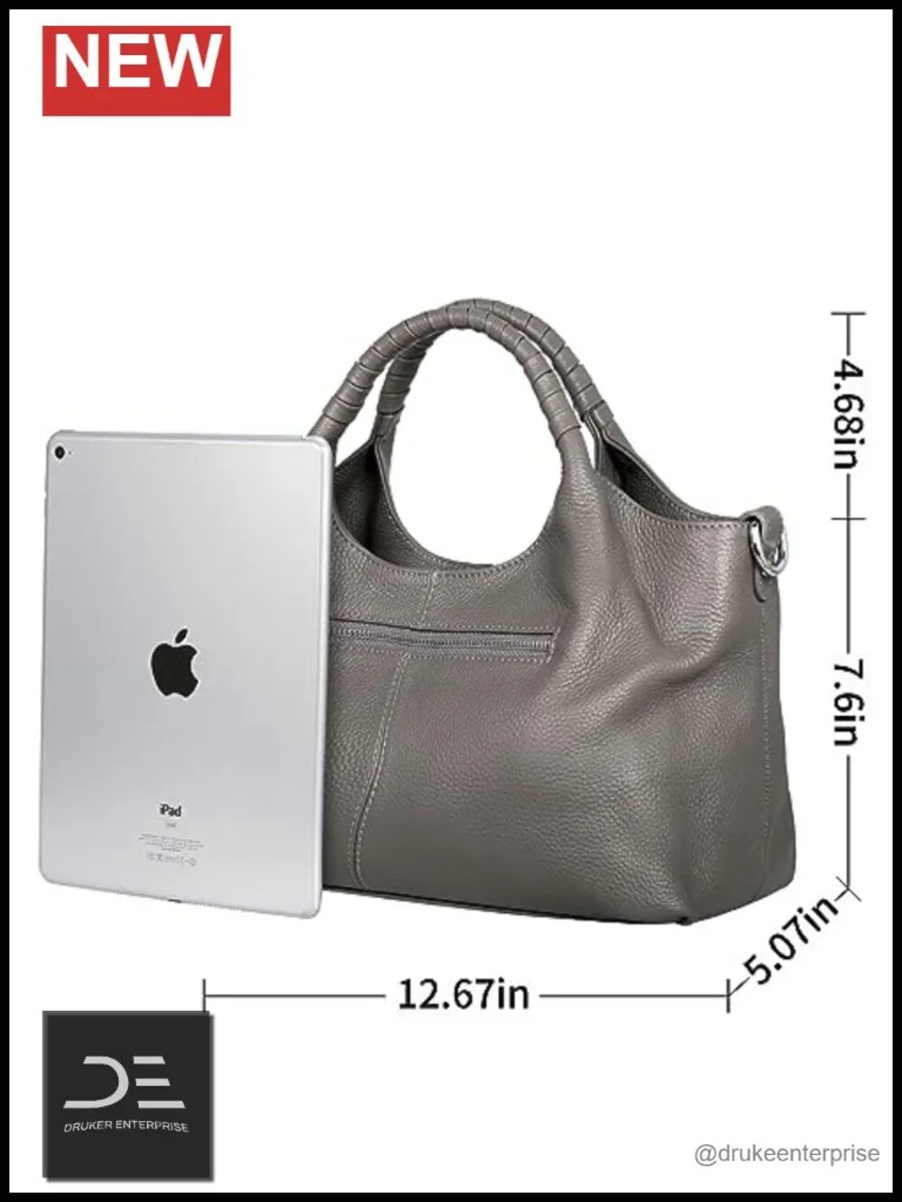 Genuine Cowhide Leather Satchel Hobo Bag Women Crossbody Tote Top Handle with